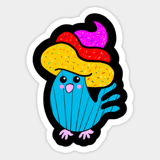 Chicken Cupcake Sticker